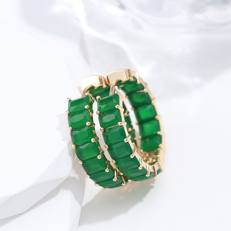 Brinco Rose Cor Esmeralda