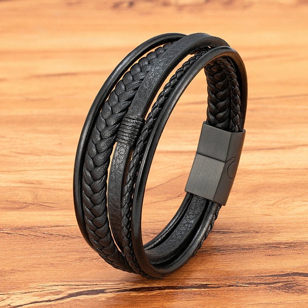 Pulseira Masculina Dupla Couro: estilo e modernidade