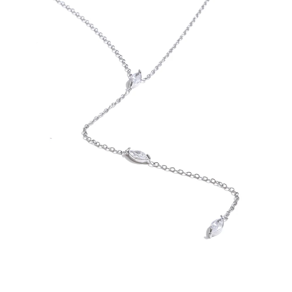 Colar Y Delicado com Zircônia