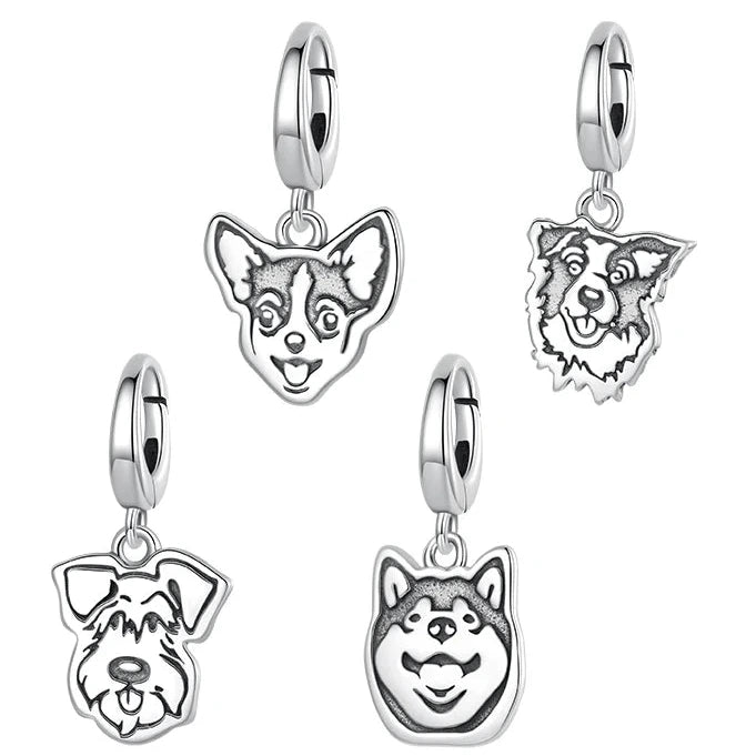 Berloque Cachorro em Prata 925 Para Pulseiras