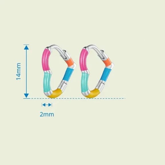Brinco Coração Arco-íris