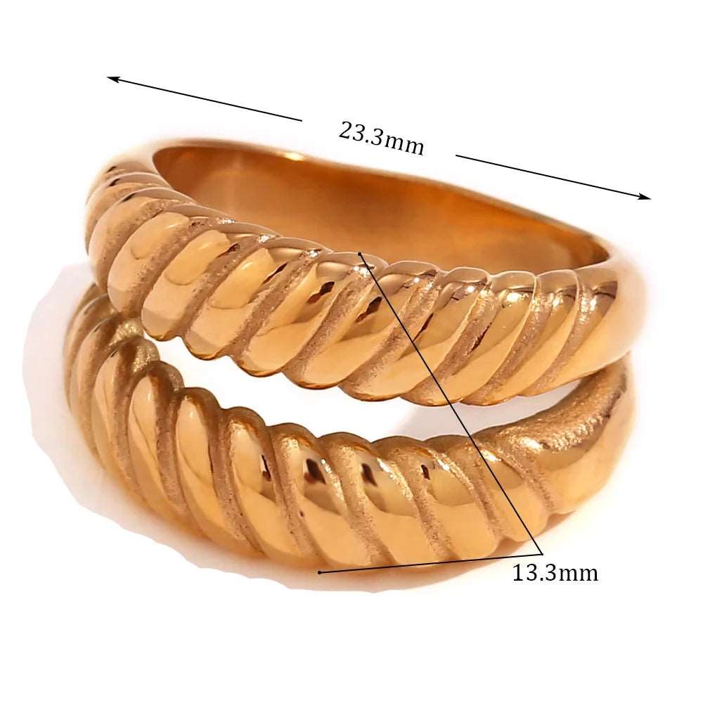 Anel Viena Duplo Folheado a Ouro 18k