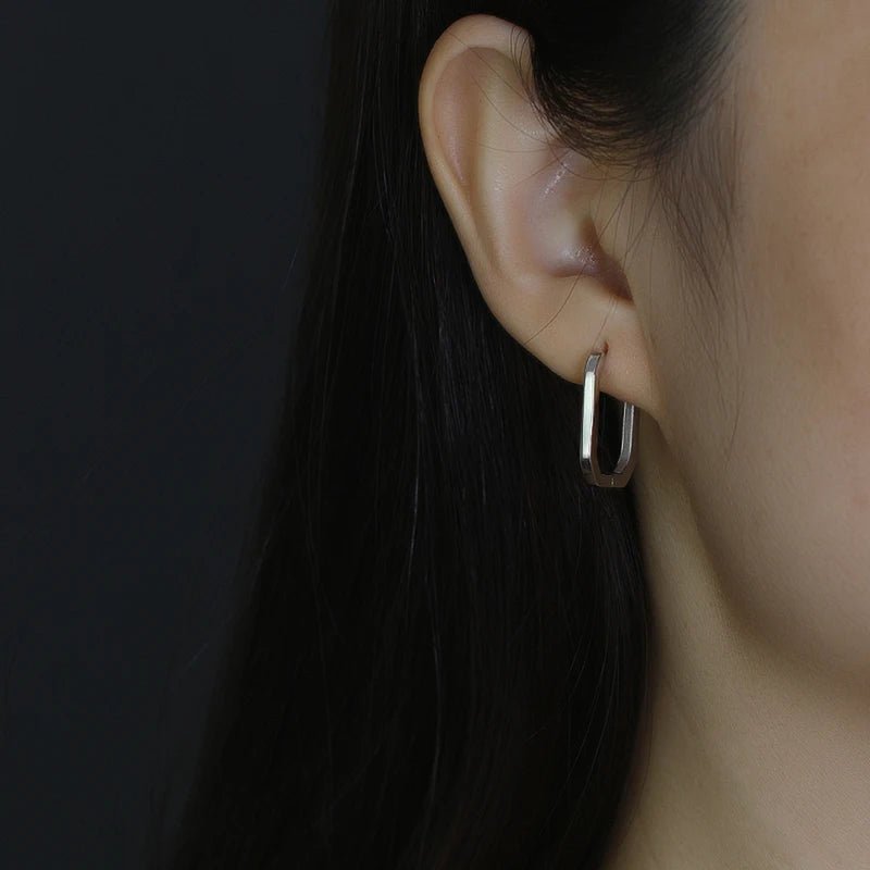 Brincos Franceses Quadrados em Prata 925