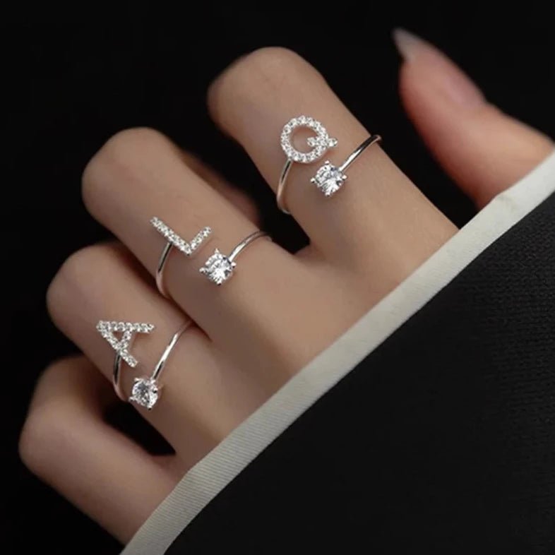 Anel Letra do Nome Zircônia