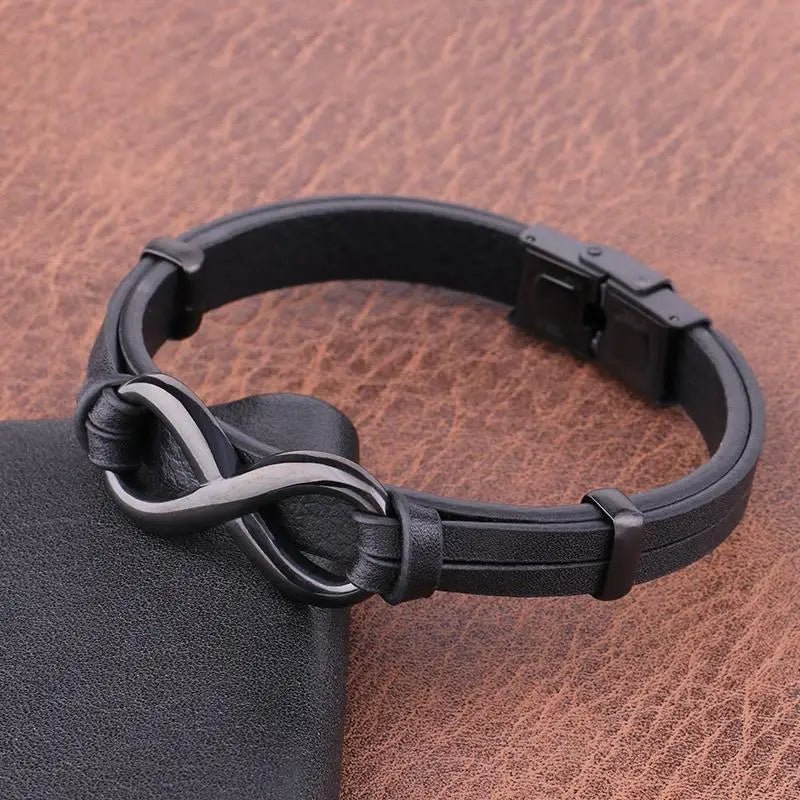 Pulseira Couro Infinito Masculina