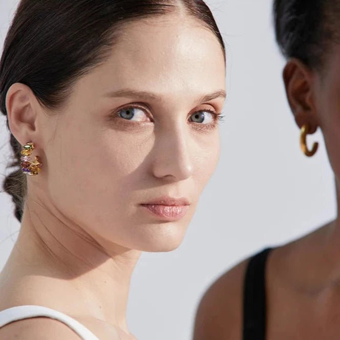 Brinco Argola Riviera com Zircônias