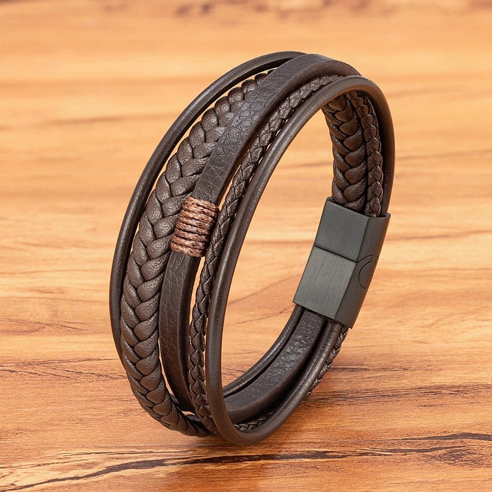Pulseira Masculina Dupla Couro: estilo e modernidade