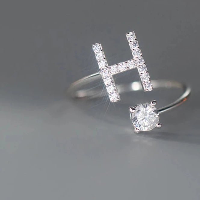 Anel Letra do Nome Zircônia