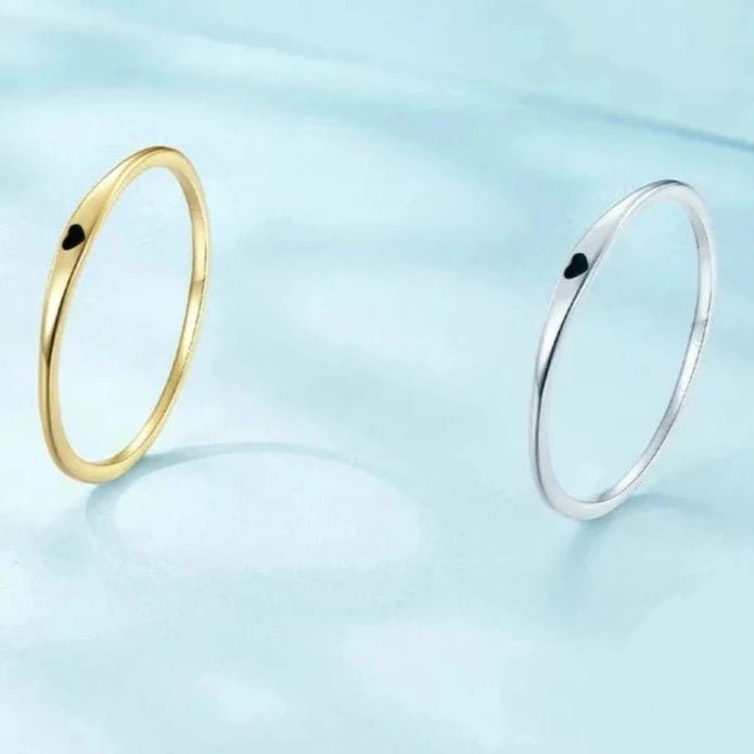 Anel Ponto de Coração Prata