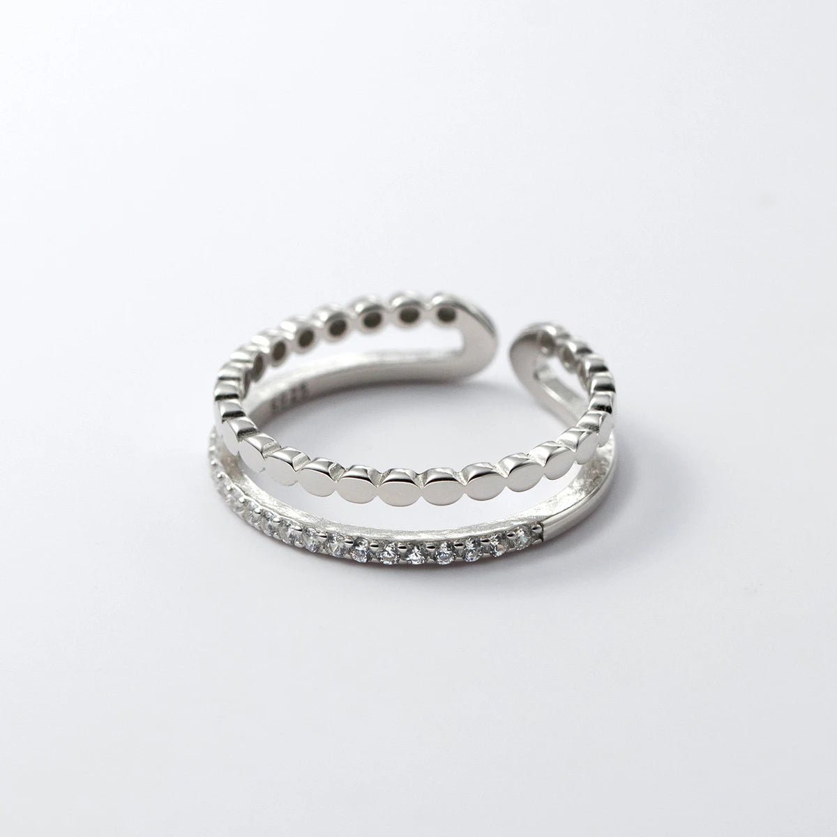 Anel Delicado Duplo em Prata 925