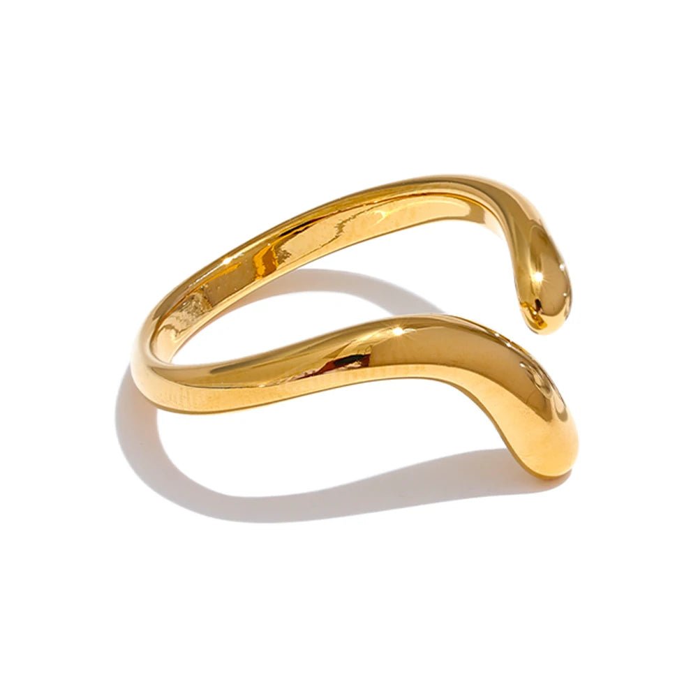 Anel Aberto Minimalista - Amare_45 folheada a ouro da Vonn | Vonn