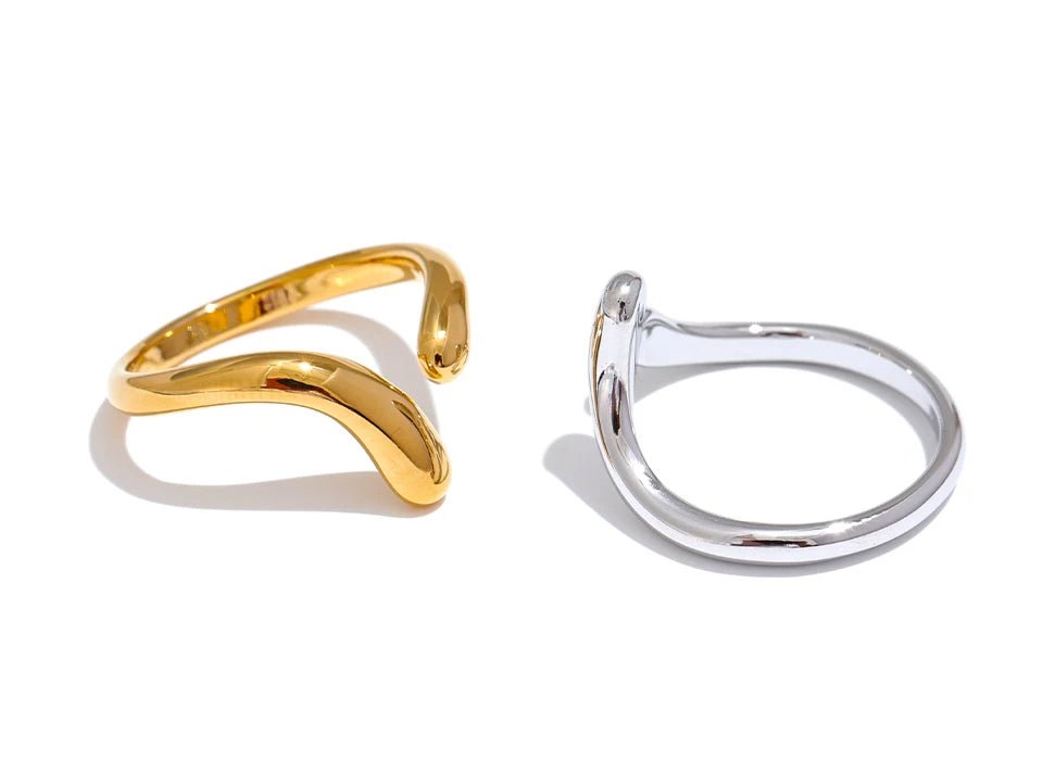 Anel Aberto Minimalista - Amare_45 folheada a ouro da Vonn | Vonn