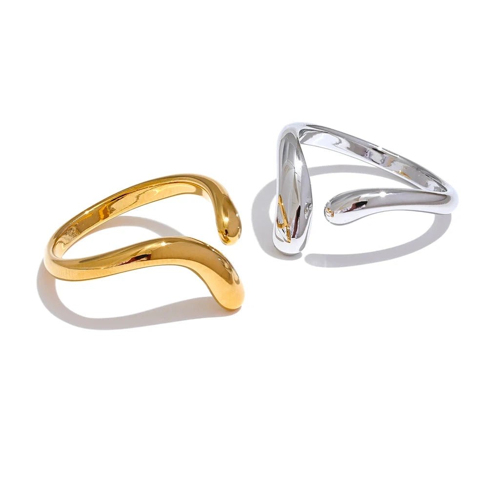 Anel Aberto Minimalista - Amare_45 folheada a ouro da Vonn | Vonn