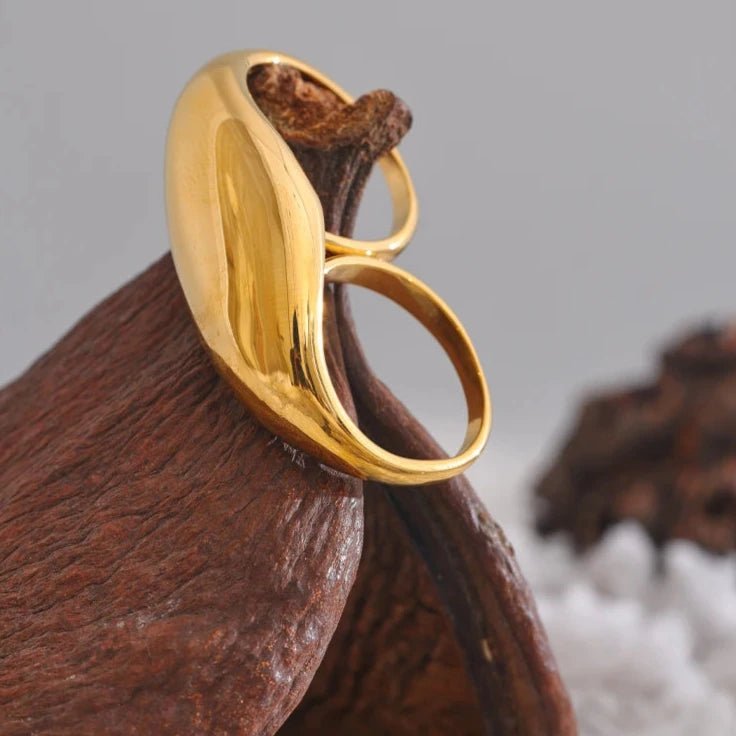 Anel Duplo Dourado Von