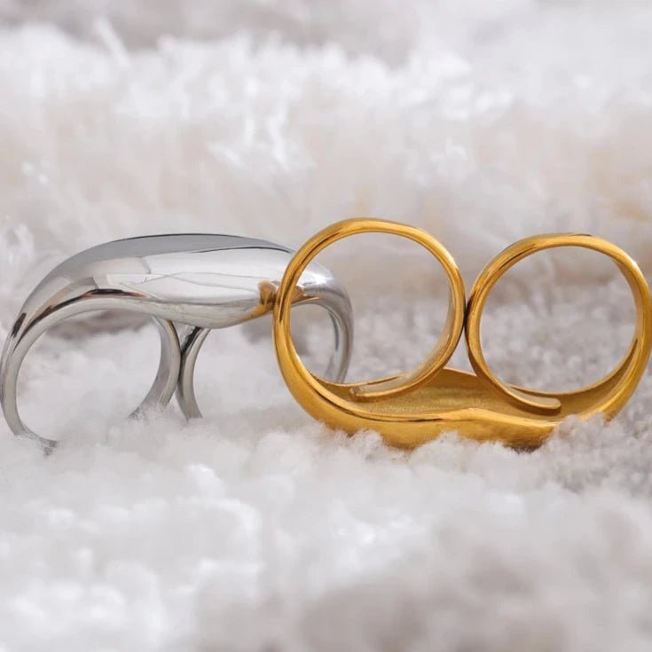 Anel Duplo Dourado Von