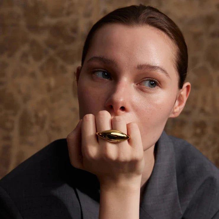 Anel Duplo Dourado Von