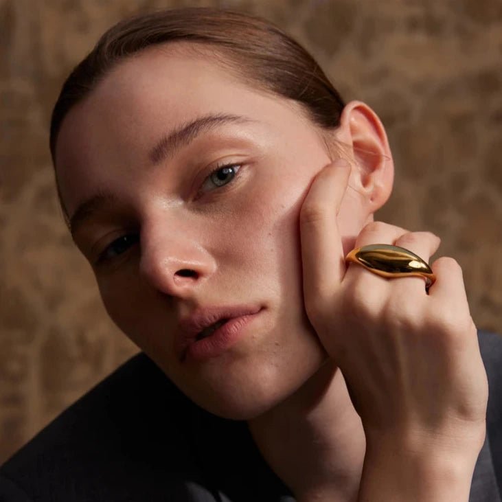 Anel Duplo Dourado Von