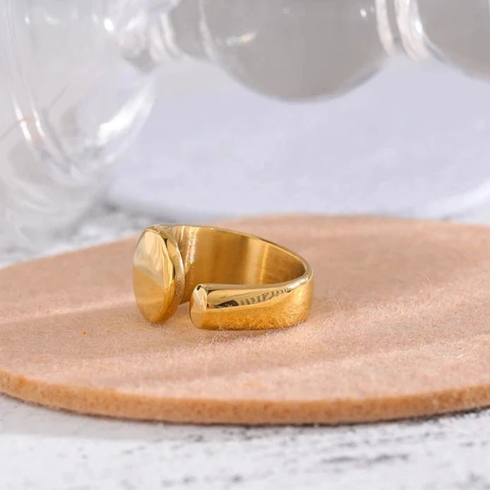 Anel Orgânico Regulável Folheado Ouro 18k