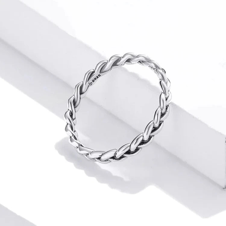 Anel Trançado em Prata 925