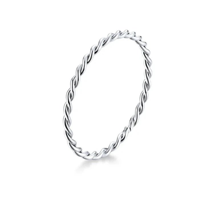 Anel Trançado em Prata 925