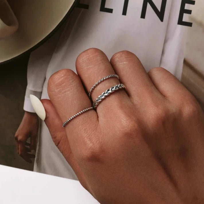 Anel Trançado em Prata 925