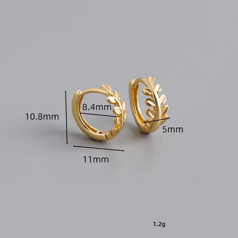 Argola Folha Tradicional em prata 925