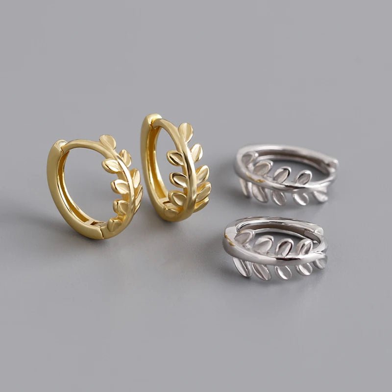 Argola Folha Tradicional em prata 925