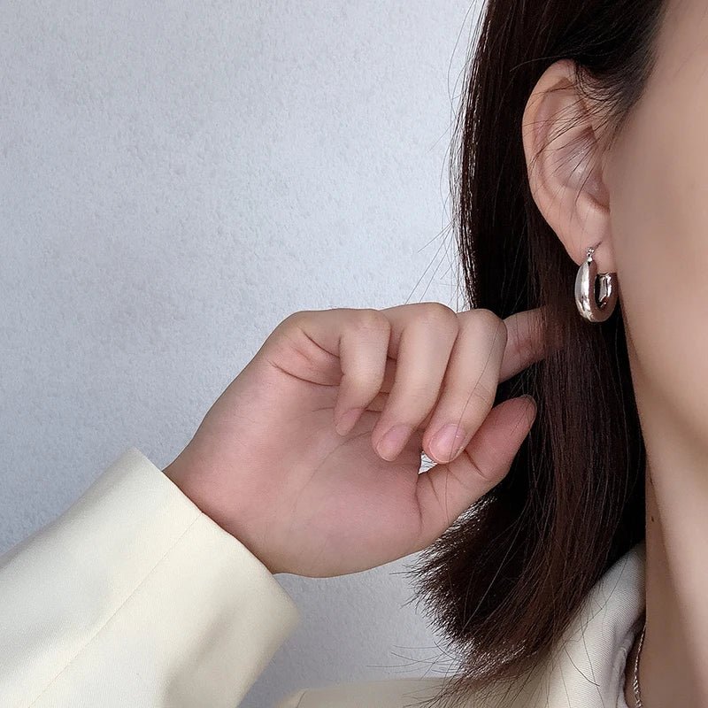 Brinco Argola Grossa de Prata 925