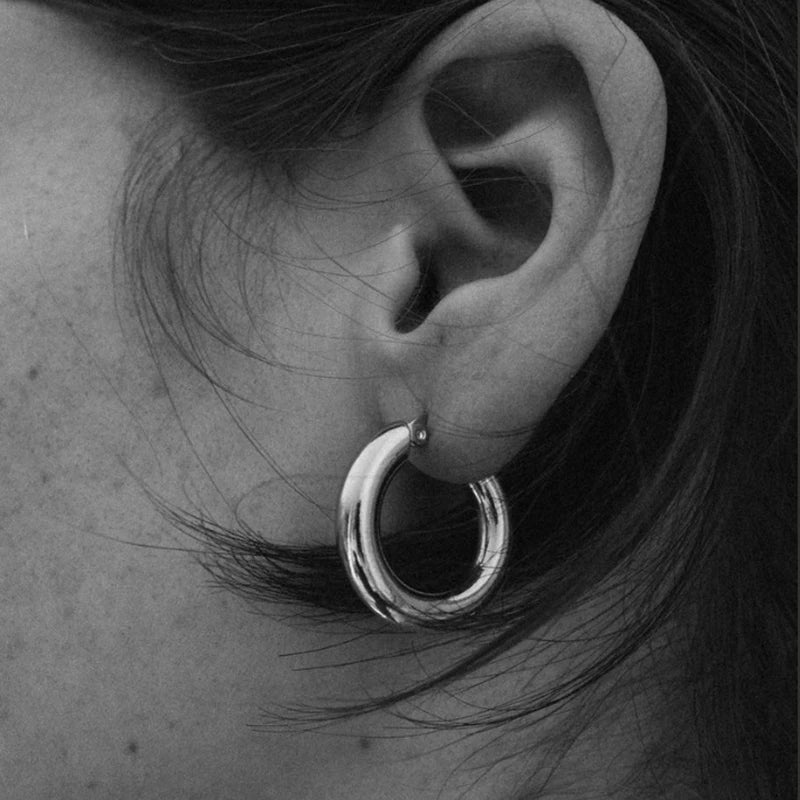 Brinco Argola Grossa de Prata 925
