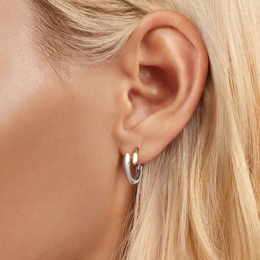 Brinco Argola Dupla Clássica em Prata 925