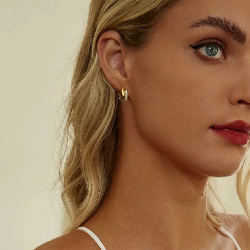 Brinco Argola Dupla Clássica em Prata 925