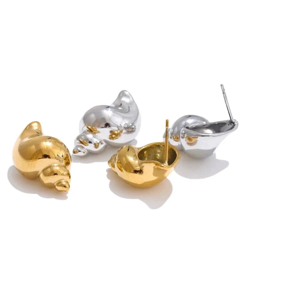 Brinco Concha Aço Inoxidável - Amare_31 folheada a ouro da Vonn | Vonn
