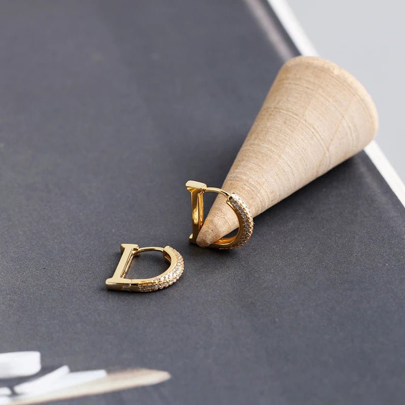 Brinco Letra D Prata 925