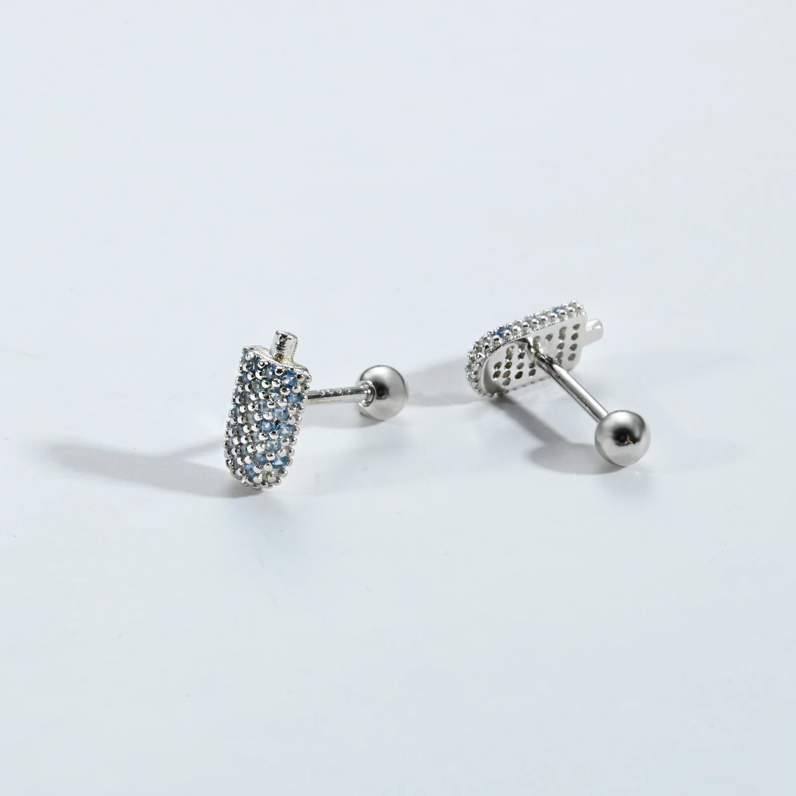 Brinco Picolé Infantil em Prata 925 com Zircônia