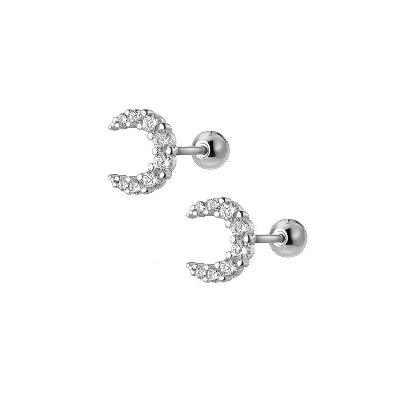Brinco Stud Lua em Prata 925