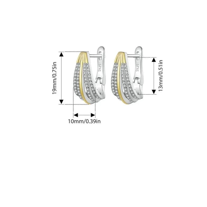 Brincos Argola Prata 925 com Dois Tons