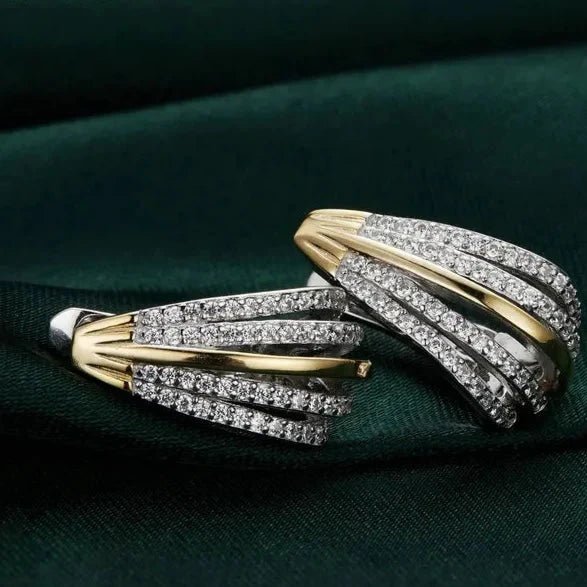 Brincos Argola Prata 925 com Dois Tons