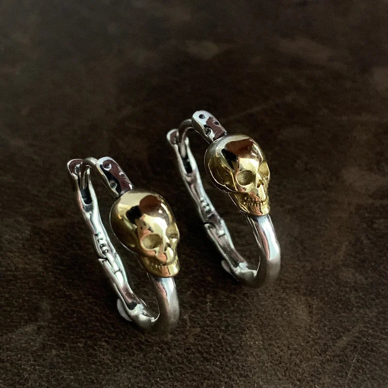 Brincos Punk em Metal com Banho de Ouro 18k
