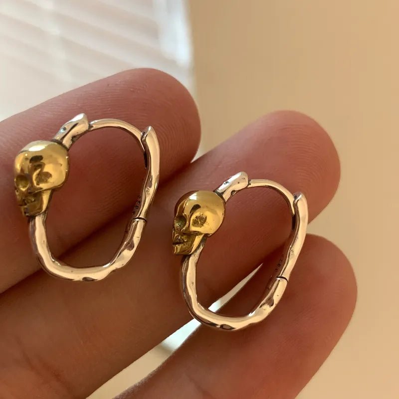 Brincos Punk em Metal com Banho de Ouro 18k