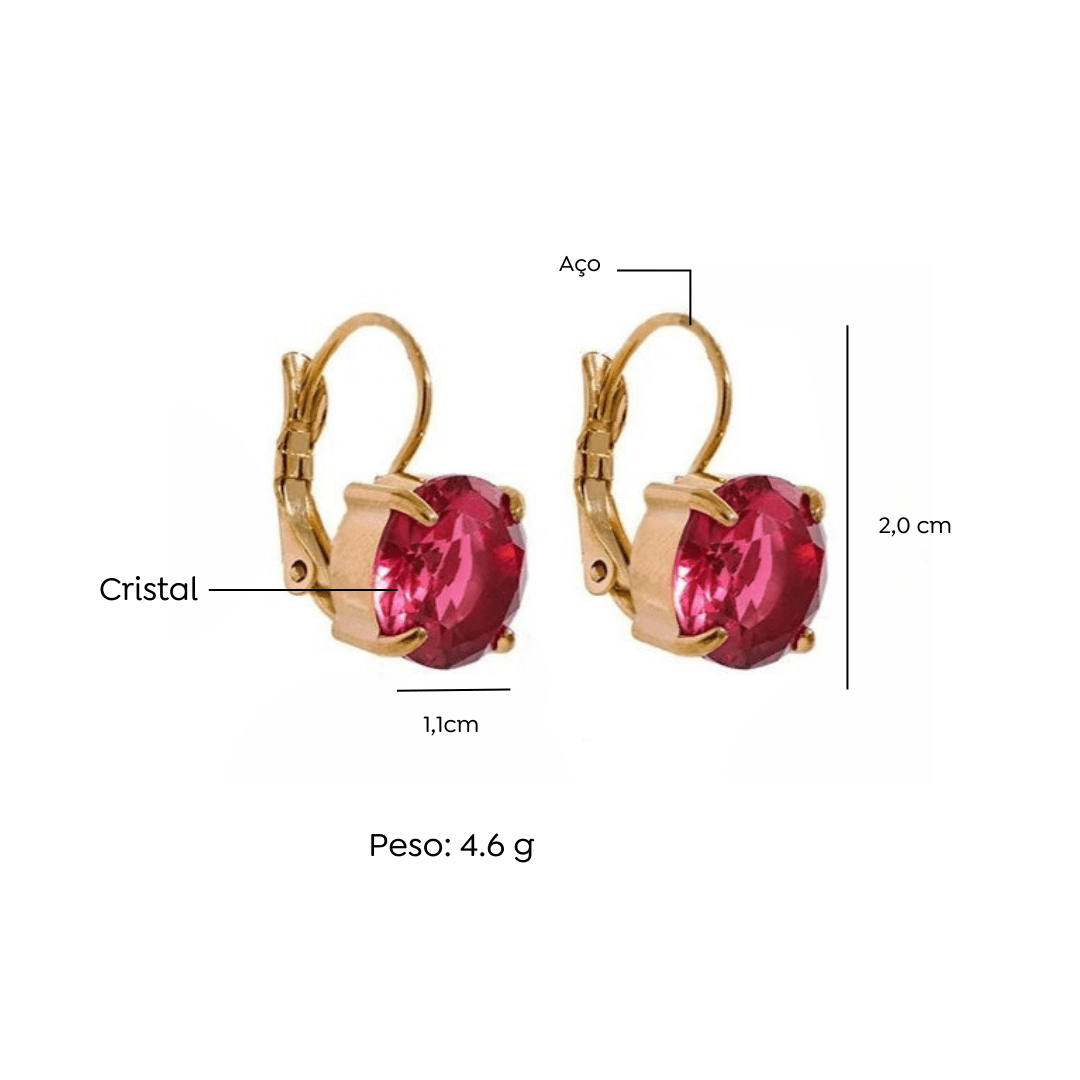 Brincos de Argola Zirconia Cúbica - Aço Inoxidável - Amare_40 folheada a ouro da Vonn | Vonn