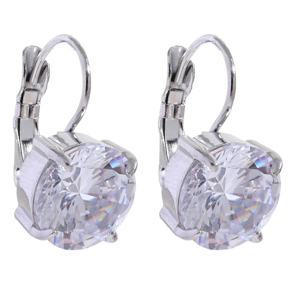 Brincos de Argola Zirconia Cúbica - Aço Inoxidável