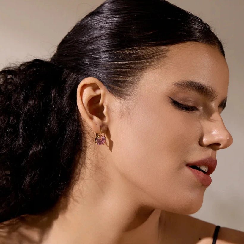 Brincos de Argola Zirconia Cúbica - Aço Inoxidável