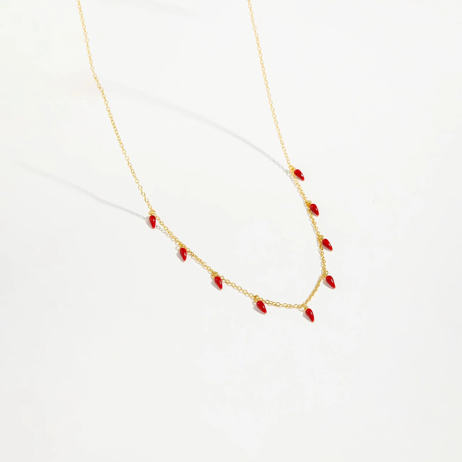 Choker Colar Pimenta Vermelha Prata 925