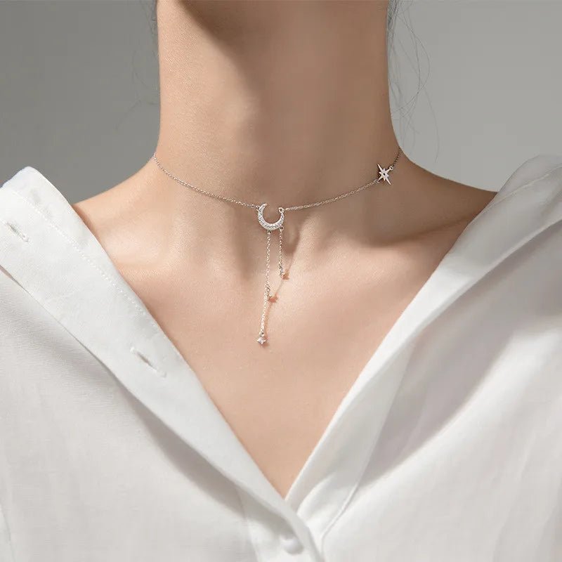 Choker Mini Lua em Prata 925 com Zircônias