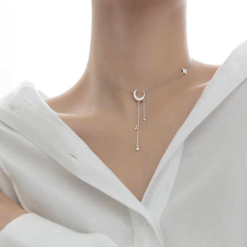 Choker Mini Lua em Prata 925 com Zircônias