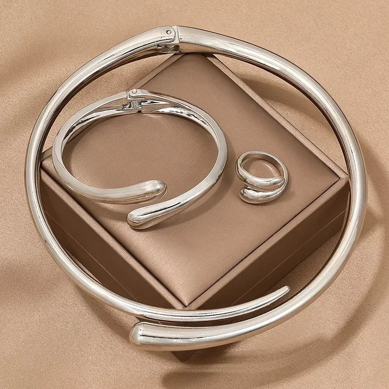 Conjunto de Semijoias Orgânicas Douradas com Banho