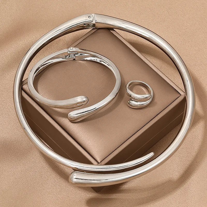 Conjunto de Semijoias Orgânicas Douradas com Banho