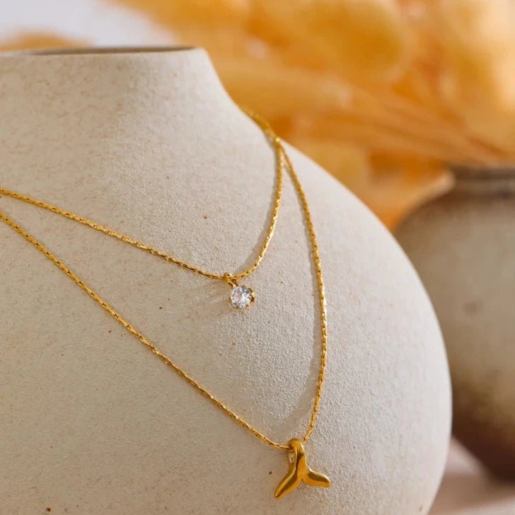 Colar Cauda de Sereia Dourado - Amare_30 folheada a ouro da Vonn | Vonn