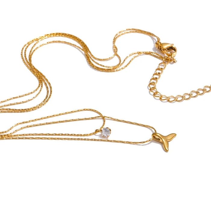 Colar Cauda de Sereia Dourado - Amare_30 folheada a ouro da Vonn | Vonn