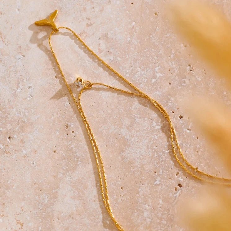 Colar Cauda de Sereia Dourado - Amare_30 folheada a ouro da Vonn | Vonn